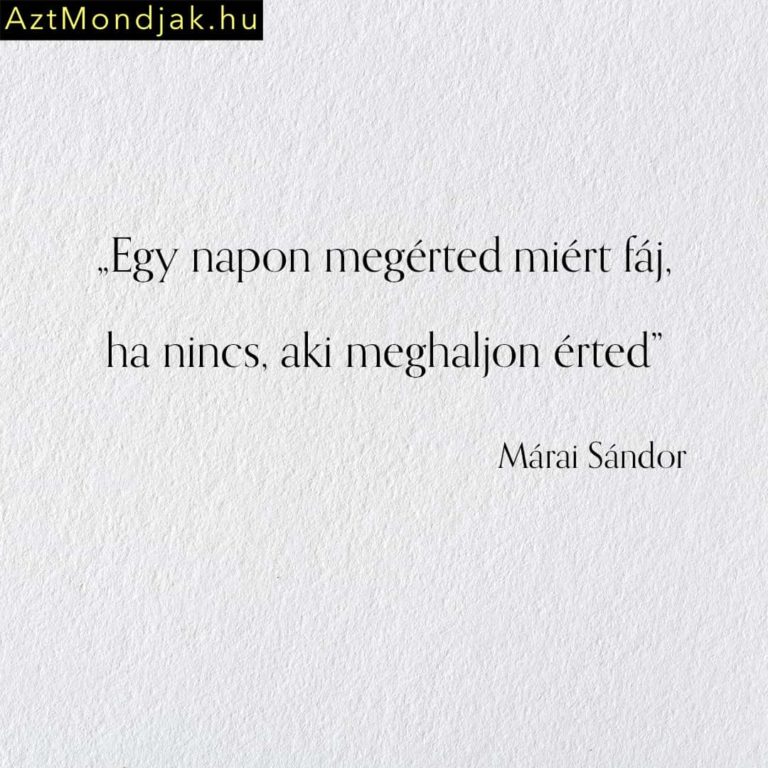 Egy napon megérted miért fáj, ha nincs, aki meghaljon érted…